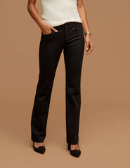 Fly Front Bootleg Pant in Black - Anne Klein Black