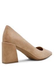Relena Leather Pump in Sand Suede - Anne Klein Sand Suede
