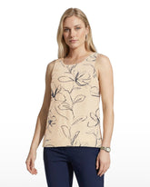 Shell Top with Tall Hem - Anne Klein NATURAL GRN MLT