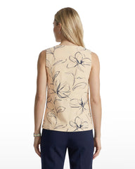 Shell Top with Tall Hem - Anne Klein NATURAL GRN MLT