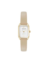 Octagonal Sustainable Leather Band Watch - Anne Klein Gold-Tone/Beige