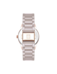 Ceramic Bracelet Floral Dial Watch - Anne Klein Taupe/Rose-Tone