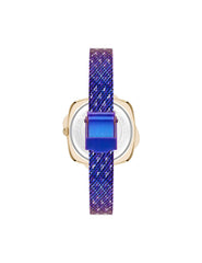 Elegant Hidden Crystal Watch - Anne Klein Iridescent Purple/Gold-Tone