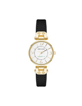 Sustainable Leather Strap Watch - Anne Klein Gold-Tone/Black