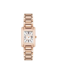 Rectangular Roman Numeral Watch - Anne Klein Rose-Tone