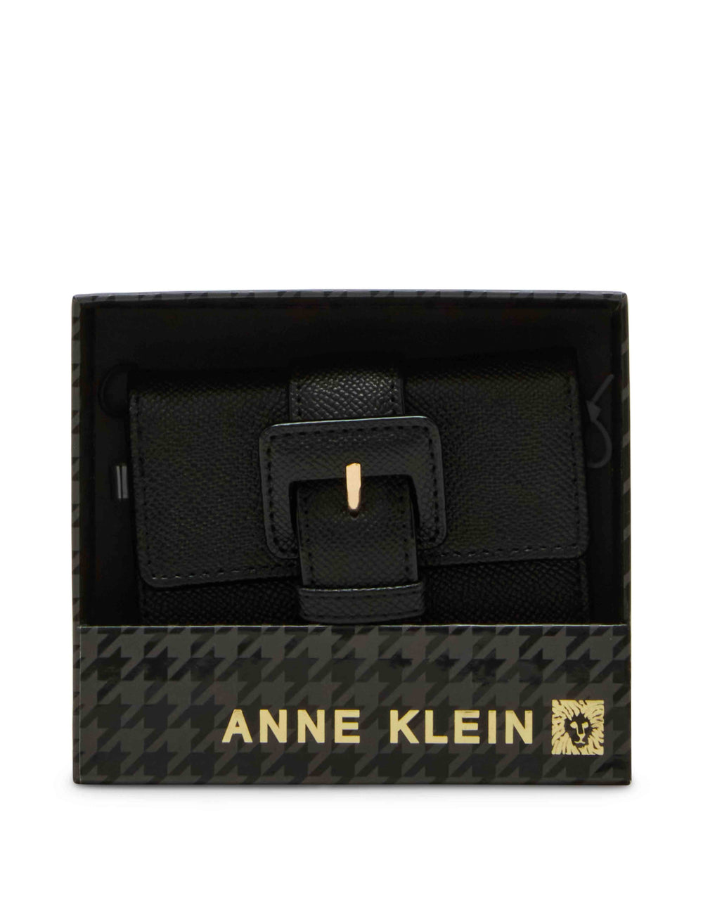 Covered Buckle Flap Wallet Gift Set, New Bordeaux - Anne Klein Black