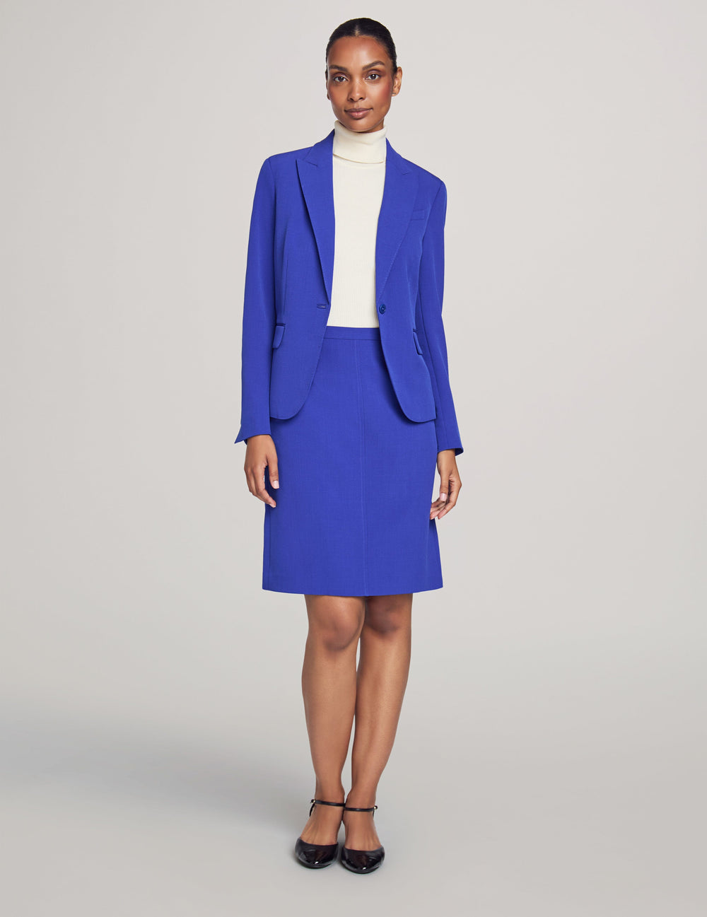 Blazer & Skirt Suit Set in Royal Sapphire - Anne Klein Royal Sapphire