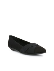 Oalise Flats Wide and Medium width - Anne Klein Black Fabric