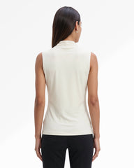 V-Neck Triple Pleat Sleeveless Top - Anne Klein Anne White