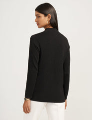 Front Pocket Cardigan in Black - Anne Klein Anne Black