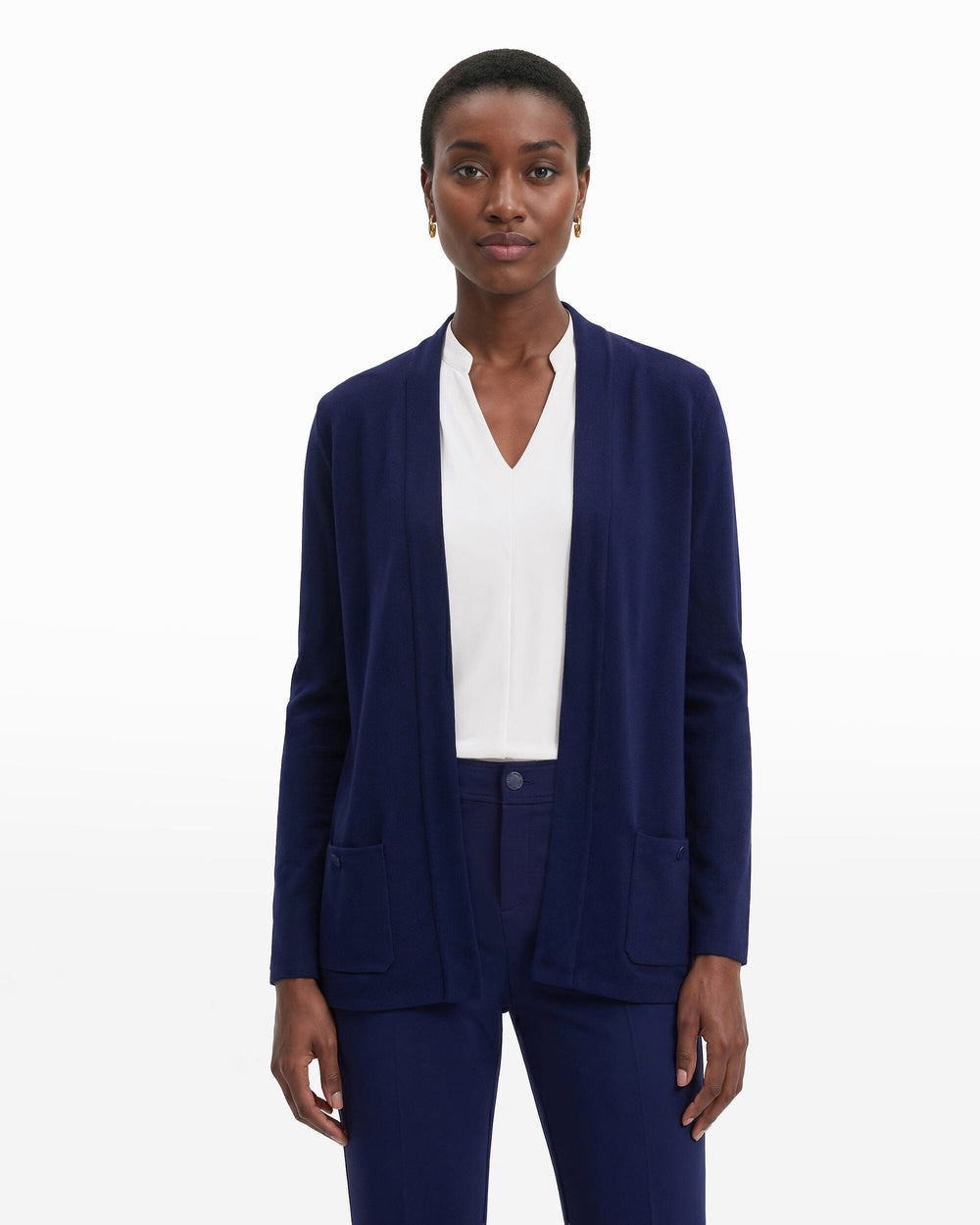 Open-Front Cardigan with Pockets - Anne Klein Distant Mountain