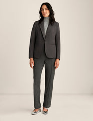 Melange Single Button Blazer - Anne Klein Zinc