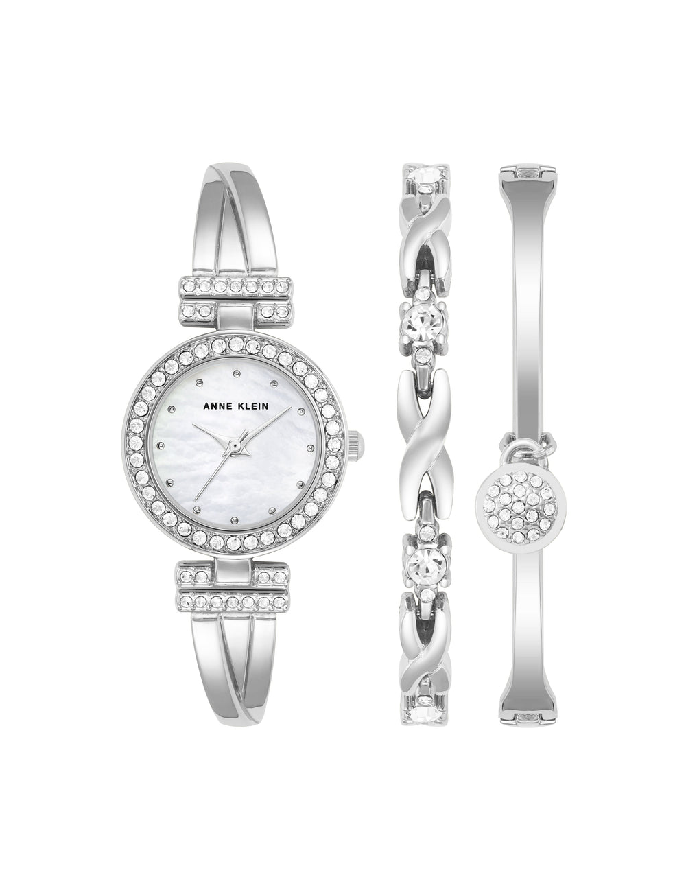 Watch & Bracelet Set - Elegance & Precision - Anne Klein Silver-Tone
