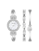 Watch & Bracelet Set - Elegance & Precision - Anne Klein Silver-Tone