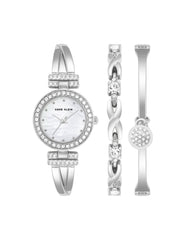 Watch & Bracelet Set - Elegance & Precision - Anne Klein Silver-Tone