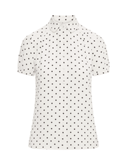 Polka Dot Cap Sleeve Blouse - Anne Klein Anne White/Anne Black