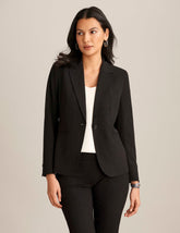 Notch Collar Blazer with Princess Seams - Anne Klein Anne Black