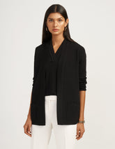 Petite Open-Front Cardigan with Pockets - Anne Klein Anne Black