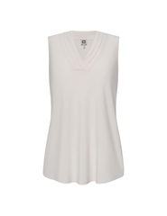 Plus Size Sleeveless V-Neck Pleat Top - Anne Klein Anne White