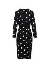 Petite Dot Print Faux Wrap Dress - Anne Klein Anne Black/Anne White