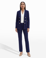 Faux Double Breasted Blazer with Patch Pockets - Anne Klein Distant Mountain