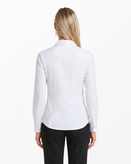 Long Sleeve Button Front Top - Anne Klein Bright White
