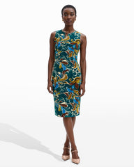 Jewel Neck Sheath - Anne Klein Ink Teal Multi