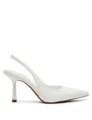 Itzy Slingback Block Heel Pump in White - Anne Klein White