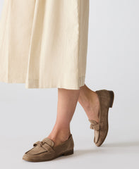 Bowie Slip-On Loafer in Taupe Suede - Anne Klein Taupe Suede