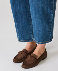 Bowie Slip-On Loafer in Brown Suede - Anne Klein Brown Suede