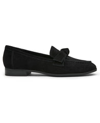 Bowie Slip-On Loafer in Black Suede - Anne Klein Black Suede