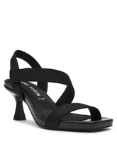 Justin Dress Sandal, 2" Kitten Heel - Anne Klein Black Stretch