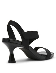Justin Dress Sandal, 2" Kitten Heel - Anne Klein Black Stretch