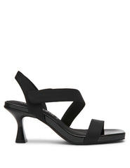 Justin Dress Sandal, 2" Kitten Heel - Anne Klein Black Stretch