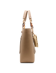 Medium Tote Bag with Pouch in Truffle / Tan - Anne Klein Truffle/Tan