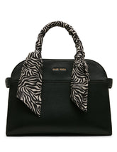 Rounded Satchel with Convertible Strap in Black / Zebra - Anne Klein Black/Zebra