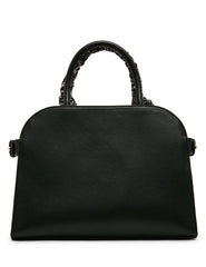 Rounded Satchel with Convertible Strap in Black / Zebra - Anne Klein Black/Zebra