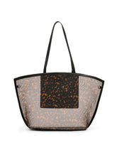 Printed Mesh Tote Bag with Pouch in Tortoise: Black Multi / Black | An - Anne Klein Tortoise