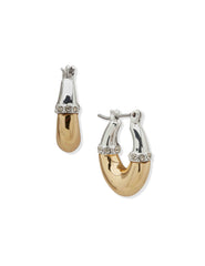 Pe Ttn Huggie W/ Pave Rondells-Ttn/Cry - Anne Klein