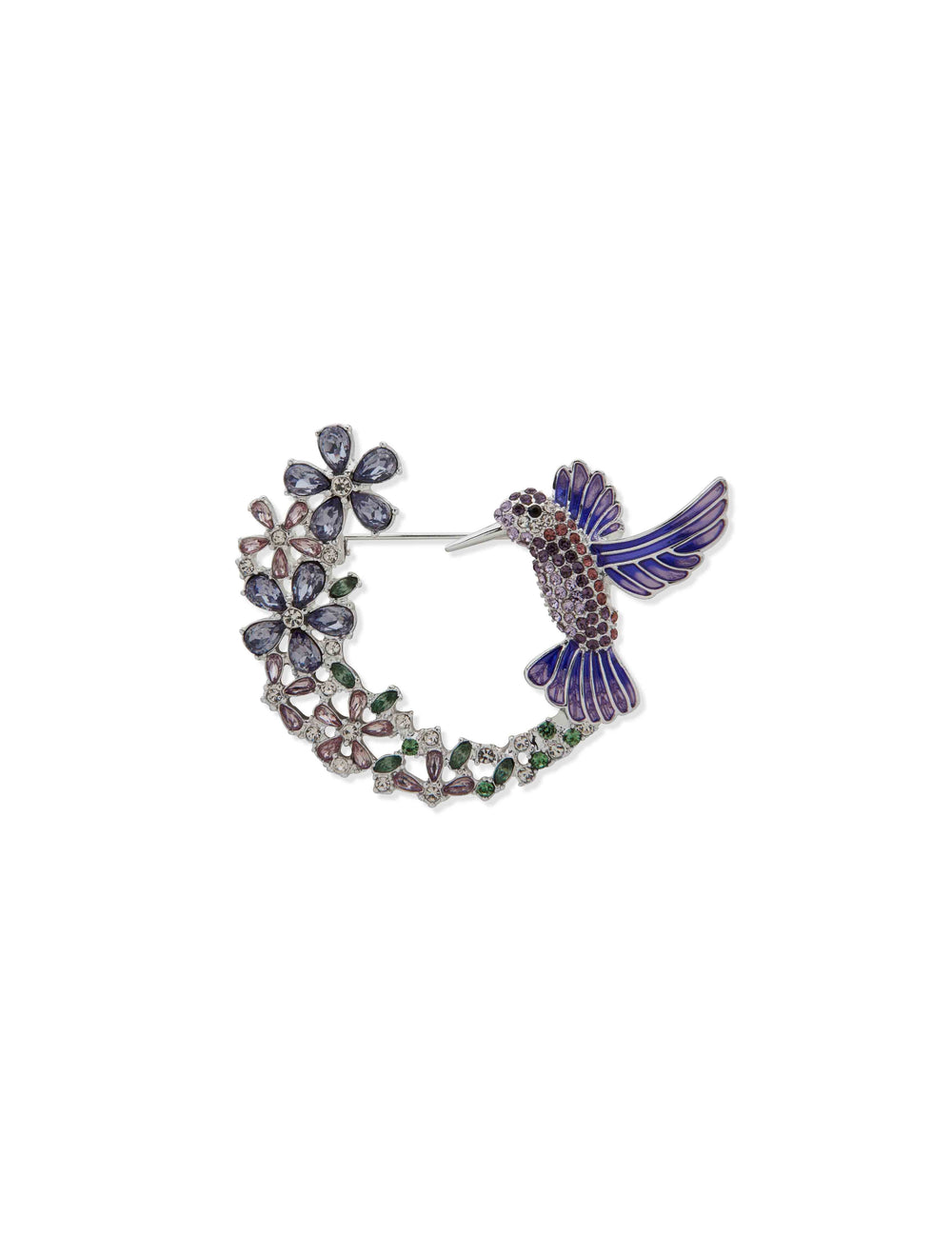 Bx Hummingbird & Floral Pin-Gld/Multi - Anne Klein