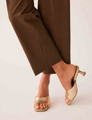 Jerilyn Gold Heeled Mule Sandal - Anne Klein LIGHT GOLD