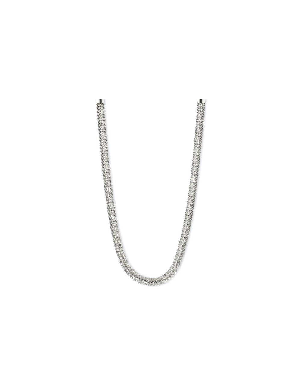Herringbone Chain Necklace - Anne Klein Silver-Tone