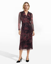 Twist Front Midi Dress - Anne Klein Lotus Pink Multi