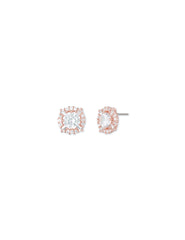 Anne Klein Cubic zirconia pave halo earrings - Anne Klein Rose Gold-Tone