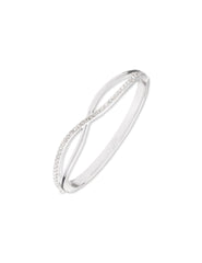 Crisscross Crystal Bangle Bracelet - Anne Klein Silver-Tone