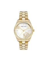 Stainless Steel Floral Dial Watch - Anne Klein Gold-Tone