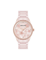 Ceramic Floral Dial Watch in Blush Pink - Anne Klein Blush/Rose-Tone