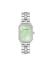 Octagonal Shaped Metal Bracelet Watch - Anne Klein Mint/Silver-Tone