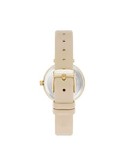 Sustainable Leather Band Watch, Mother of Pearl - Anne Klein Gold-Tone/Beige