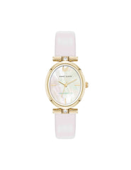 Oval Case Sustainable Leather Watch - Anne Klein Gold-Tone/Ivory